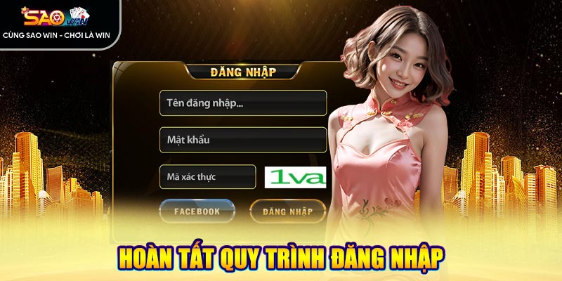 Hoàn tất quy trình đăng nhập saowin